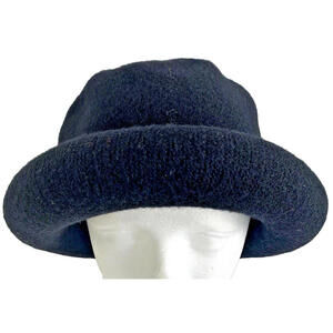 Betmar Hat D561 100% Wool Padded Rolled Rim Bowler Hat Black Warm Winter Hat